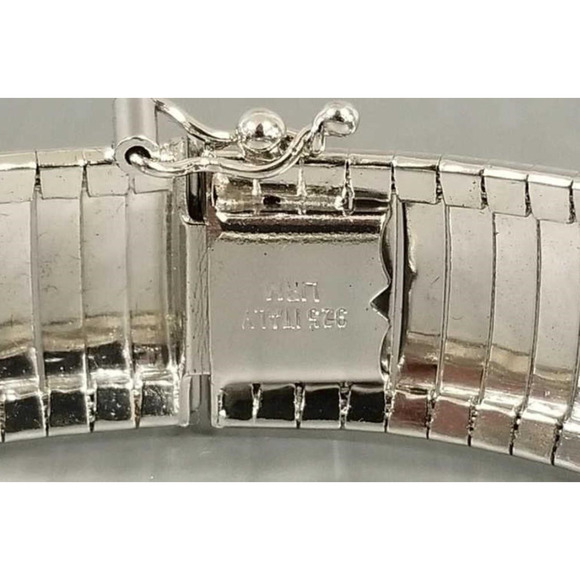 Sterling Silver 925 Italy Graduated Cleopatra Necklace And Bracelet Sets 16-20'' - Picture 8 of 8